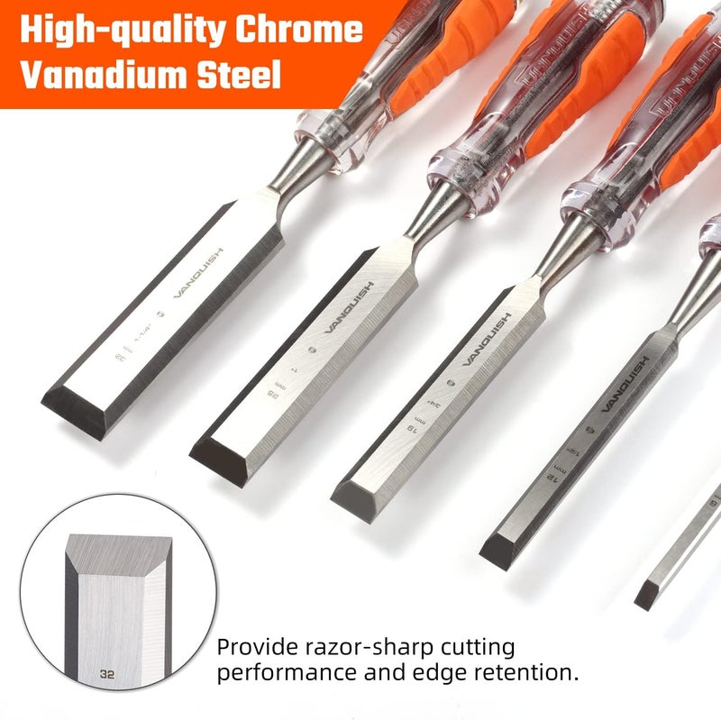 Vanquish High-Impact 1 Inch Wood Chisel with One-Piece Forged Blade Go-Thru Mortise Chisel for Woodworking (4606) - Image 4